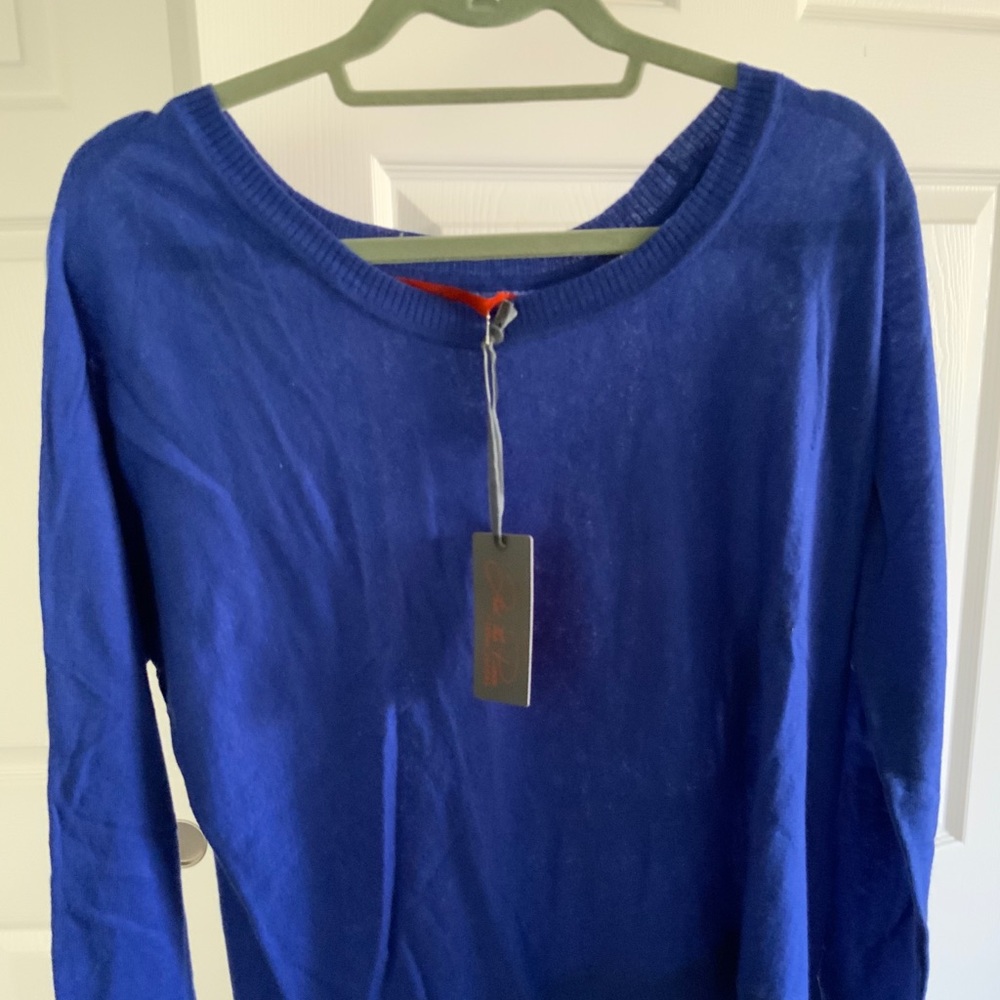 New Feel the Piece Cobalt Cashmere Sweater